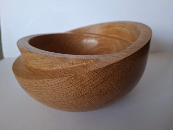 Oak bowl-in-a-bowl