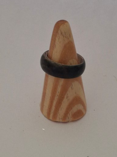 Silver and exotic wood ring