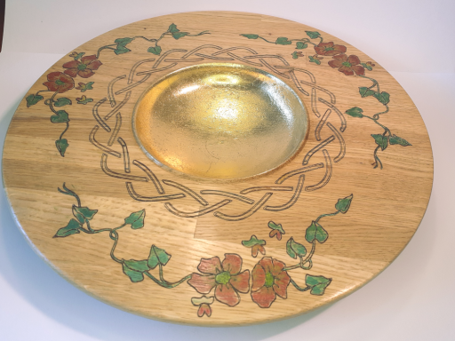 Wide Celtic and floral platter