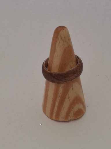 Silver and exotic wood ring