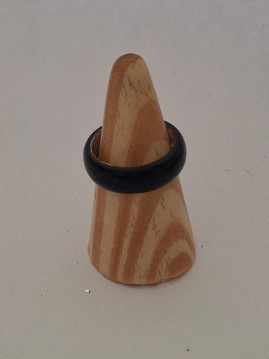 Silver and exotic wood ring