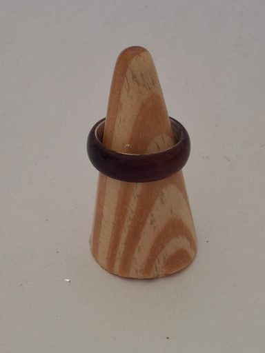 Silver and exotic wood ring