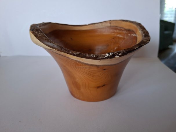 Natural edge yew bowl