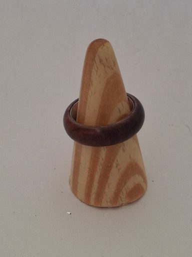 Silver and exotic wood ring