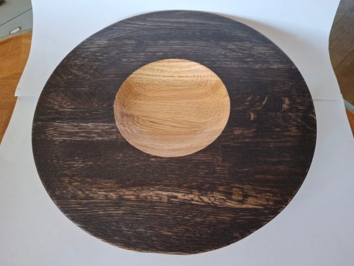 Ebonised oak platter